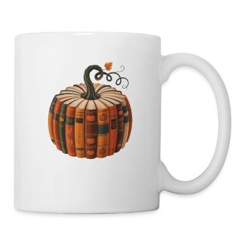 Citrouille bibliophile des livres d'automne - Mug blanc - blanc - Droite