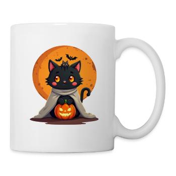 Halloween Cat with Halloween Pumpkin - Mug - white - Right