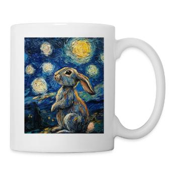 Lapin Lapin Lapin Van Gogh Style Nuit étoilée - Mug blanc - blanc - Droite