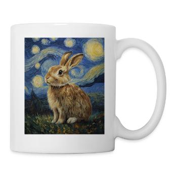 Lapin Lapin Lapin Van Gogh Style Nuit étoilée - Mug blanc - blanc - Droite