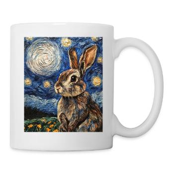 Lapin Lapin Lapin Van Gogh Style Nuit étoilée - Mug blanc - blanc - Droite
