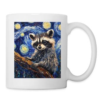 Waschbär Raccoon Van Gogh Style Starry Night - Mug - white - Right