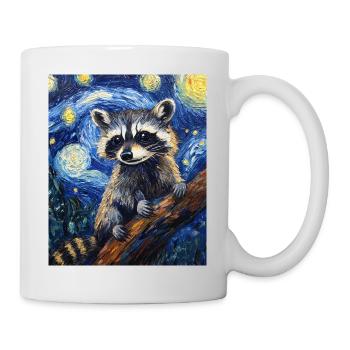 Waschbär Raccoon Van Gogh Style Starry Night - Mug - white - Right