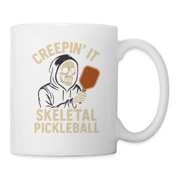 Creepin It Skelett Pickleball Halloween Design - Tasse - Weiß - Rechts