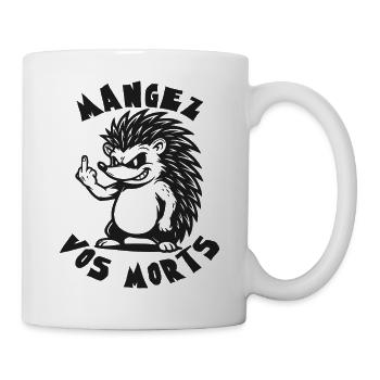Hérisson insolent doigt levé - Mug blanc - blanc - Droite