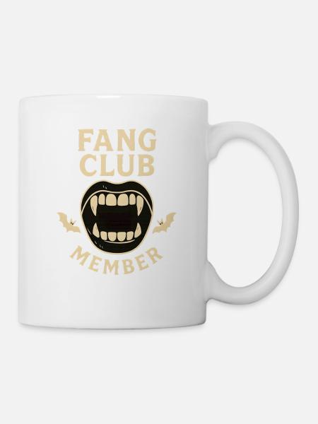 Fang Club Mitglied, Lustiges Halloween - Tasse - Weiß
