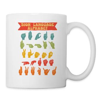 ASL Gebärdensprache Sign Language Alphabet - Tasse - Weiß - Rechts