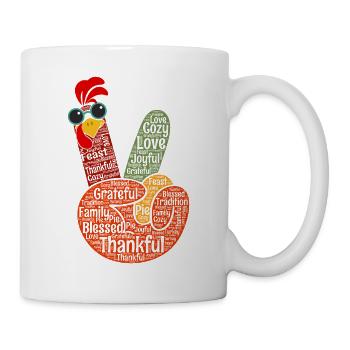 Signe de paix reconnaissant main - Mug blanc - blanc - Droite