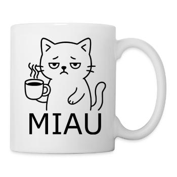 Müde Katze - Tasse - Weiß - Rechts