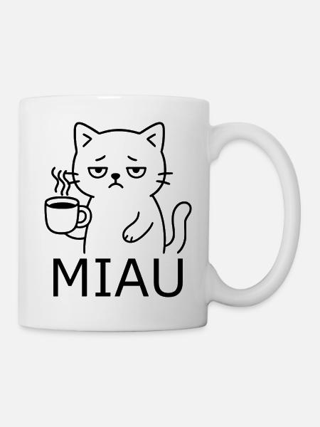 Müde Katze - Tasse - Weiß