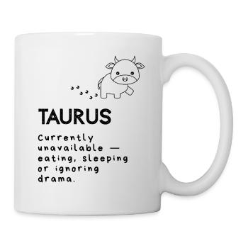 Niedlicher Stier Cartoon – Nickerchenmodus aktiviert - Tasse - Weiß - Rechts