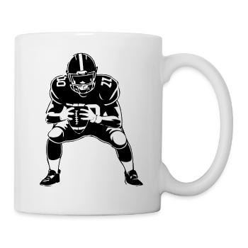Monochrome Gridiron-Haltung - Tasse - Weiß - Rechts