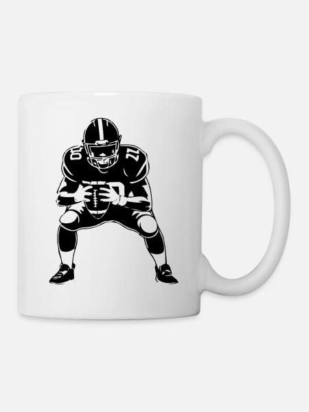 Monochrome Gridiron-Haltung - Tasse - Weiß