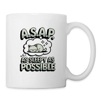 ASAP Sleep Cat Dessin animé - Mug blanc - blanc - Droite