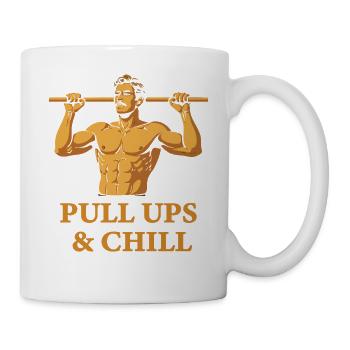 Pull Ups & Chill Calisthenics Fitness Gym Training - Mug - white - Right