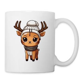 Reh Geweih Winter Tier Baby Comic - Tasse - Weiß - Rechts