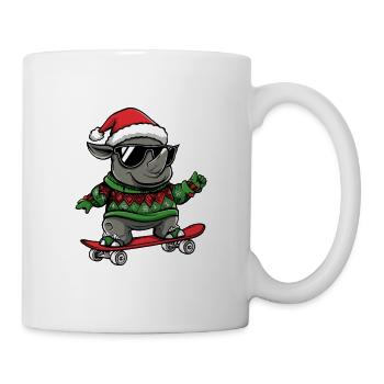 Rhinocéros Noël drôle - Mug blanc - blanc - Droite