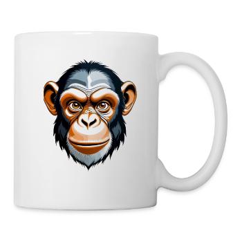 Schimpansen Pop Art Porträt - Tasse - Weiß - Rechts
