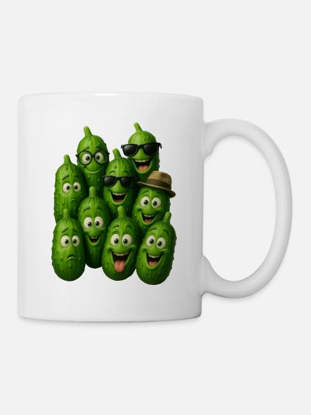 Grüne Gurken Truppe - Tasse - Weiß