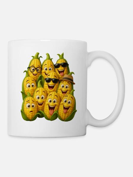 Lustige Maiskolben Truppe - Tasse - Weiß