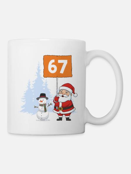 Santa67 Countdown Weihnachtsschild - Tasse - Weiß
