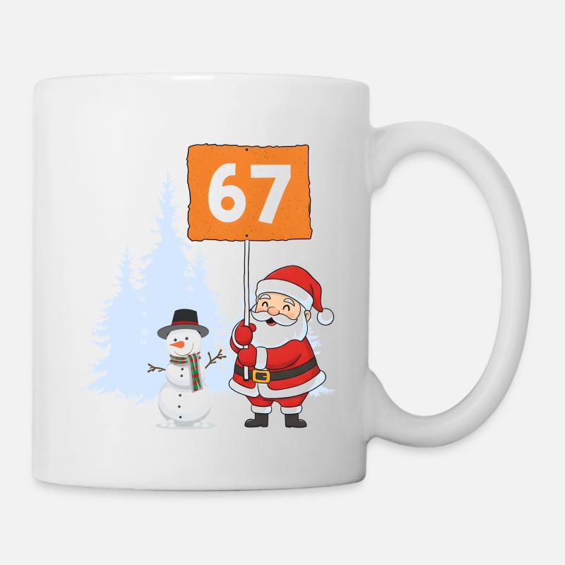 Santa67 Countdown Weihnachtsschild - Tasse - Weiß