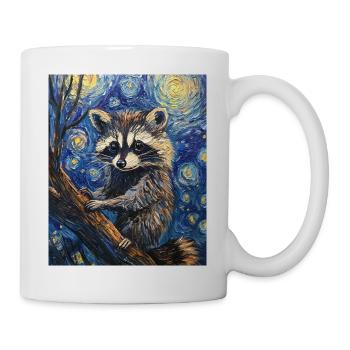 Waschbär Raccoon Van Gogh Style Starry Night - Mug - white - Right