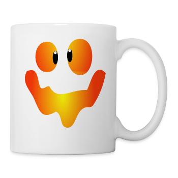 lustiges Kürbis Gesicht Halloween Shirt Outfit Top - Tasse - Weiß - Rechts