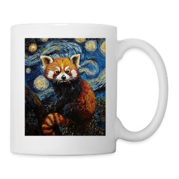 Red Panda Bear Van Gogh Style Starry Night - Mug - white - Right