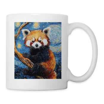 Red Panda Bear Van Gogh Style Starry Night - Mug - white - Right