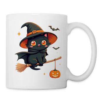 Halloween Cat with Halloween Pumpkin - Mug - white - Right