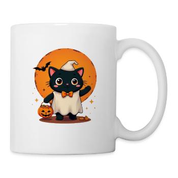 Halloween Cat with Halloween Pumpkin - Mug - white - Right