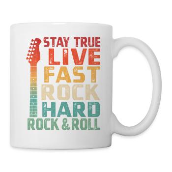 Stay True Rock Hard Rock & Roll Rock Band - Mug - white - Right