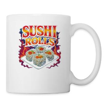 Rouleaux de sushi Nourriture préférée Drôle Bizarre des années 90 Su - Mug blanc - blanc - Droite