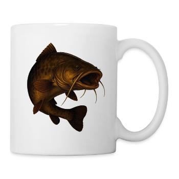 Large Catfish Fishing Motif - Mug - white - Right