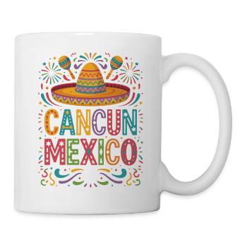 Cancún Mexico Fiesta Sombrero - Mug blanc - blanc - Droite