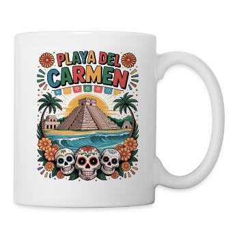 Playa del Carmen Fiesta Skull - Mug - white - Right