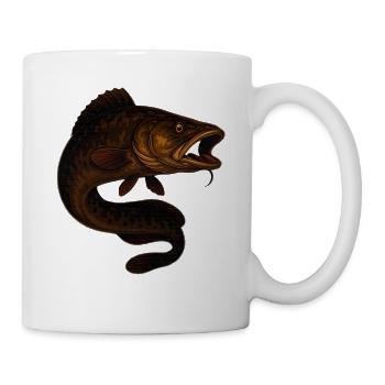 Dynamischer Karpfen im Wasser - Tasse - Weiß - Rechts