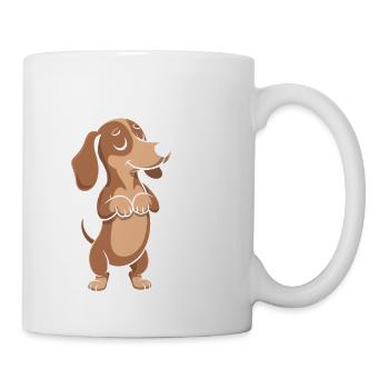 Dachshund Cartoon Nope Funny Dog Saying - Mug - white - Right