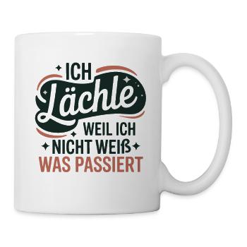 I'm smiling 'cause I don't know what's happening - Mug - white - Right