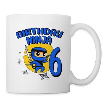 Birthday Ninja 6 Year Old Birthday Party Gift - Tasse - Weiß - Rechts