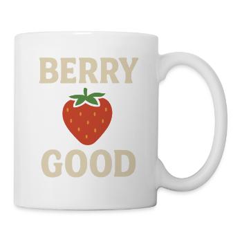 Berry Good – Lustiges Erdbeer Design - Tasse - Weiß - Rechts
