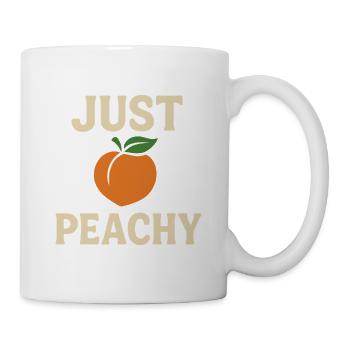 Just Peachy – Lustiges Pfirsich Design - Tasse - Weiß - Rechts