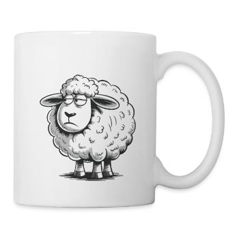 NÖ – grummeliges Schaf Humor Design - Tasse - Weiß - Rechts