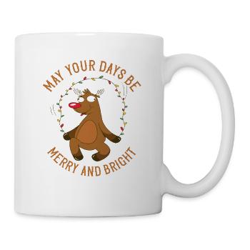 Squint-eyed reindeer jumping rope - Christmas - Mug - white - Right
