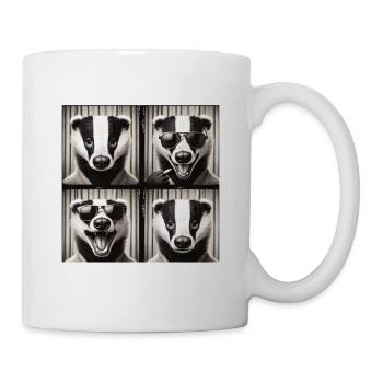 Badger Sonnenbrille Collage - Tasse - Weiß - Rechts