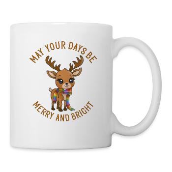 Mögen deine Tage fröhlich sein!  Baby-Rentier Xmas - Tasse - Weiß - Rechts