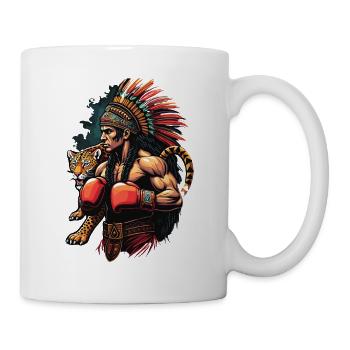 Indigener KriegerMit Jaguar - Tasse - Weiß - Rechts