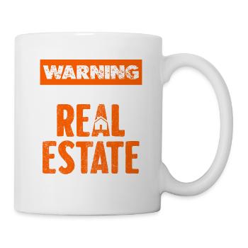 Warning Real Estate Topic of Conversation - Mug - white - Right