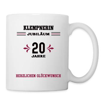 Klempnerin 20 Jahre Jubiläum 20. Jubi Klempnerei - Tasse - Weiß - Rechts